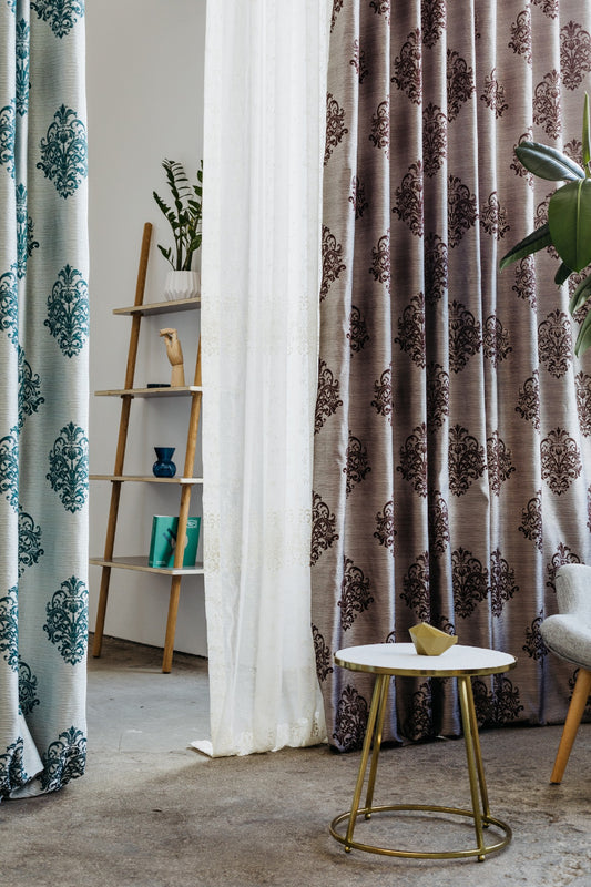 CHARM Blue floral Custom Made Curtains