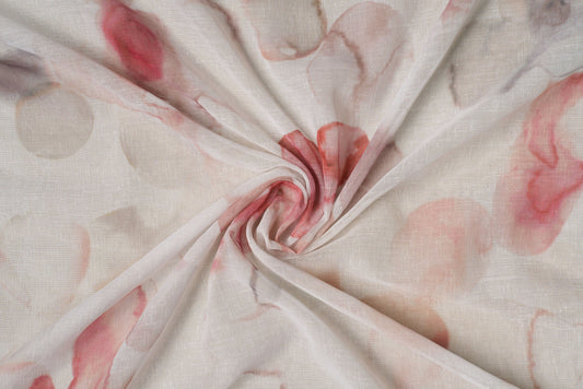 GENTIANA terracotta Custom Made Curtains - Sheer