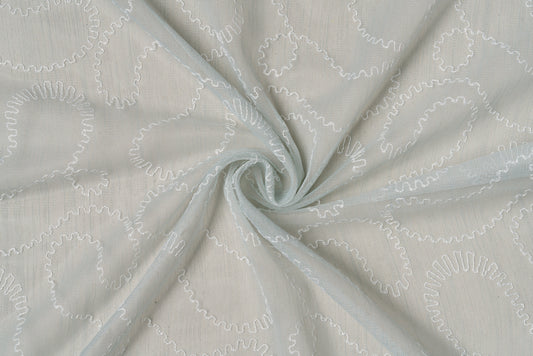 LEAF turquoise sheer Custom Made Curtains