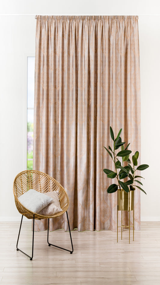 RUSSELL brown, grey floral Custom Made Curtains