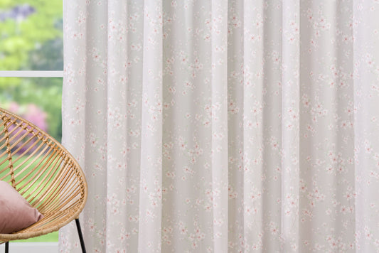 SAKURA beige floral Custom Made Curtains