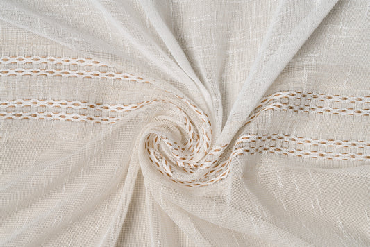 BORGHESE Cream Custom Made Curtains - sheer