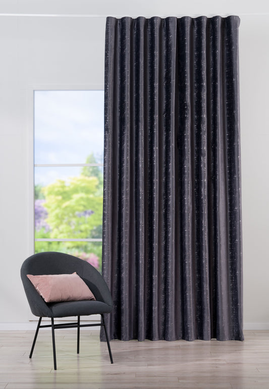 SCENTO grey velvet custom made curtains