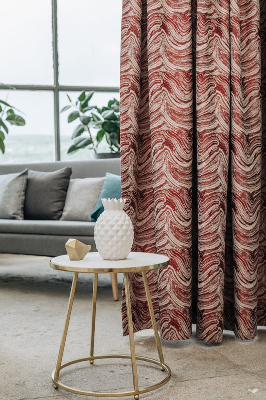 DELMAR Burgundy custom made curtains