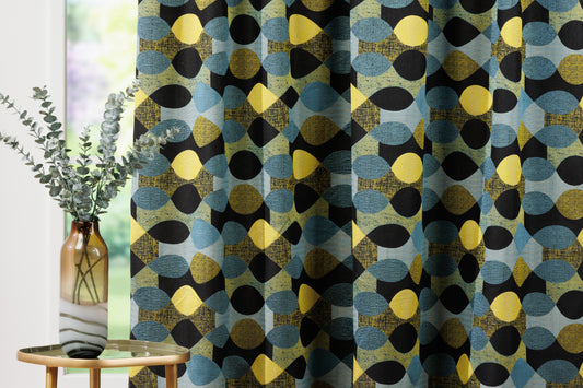 TRENTO Blue/Green Custom Made Curtains